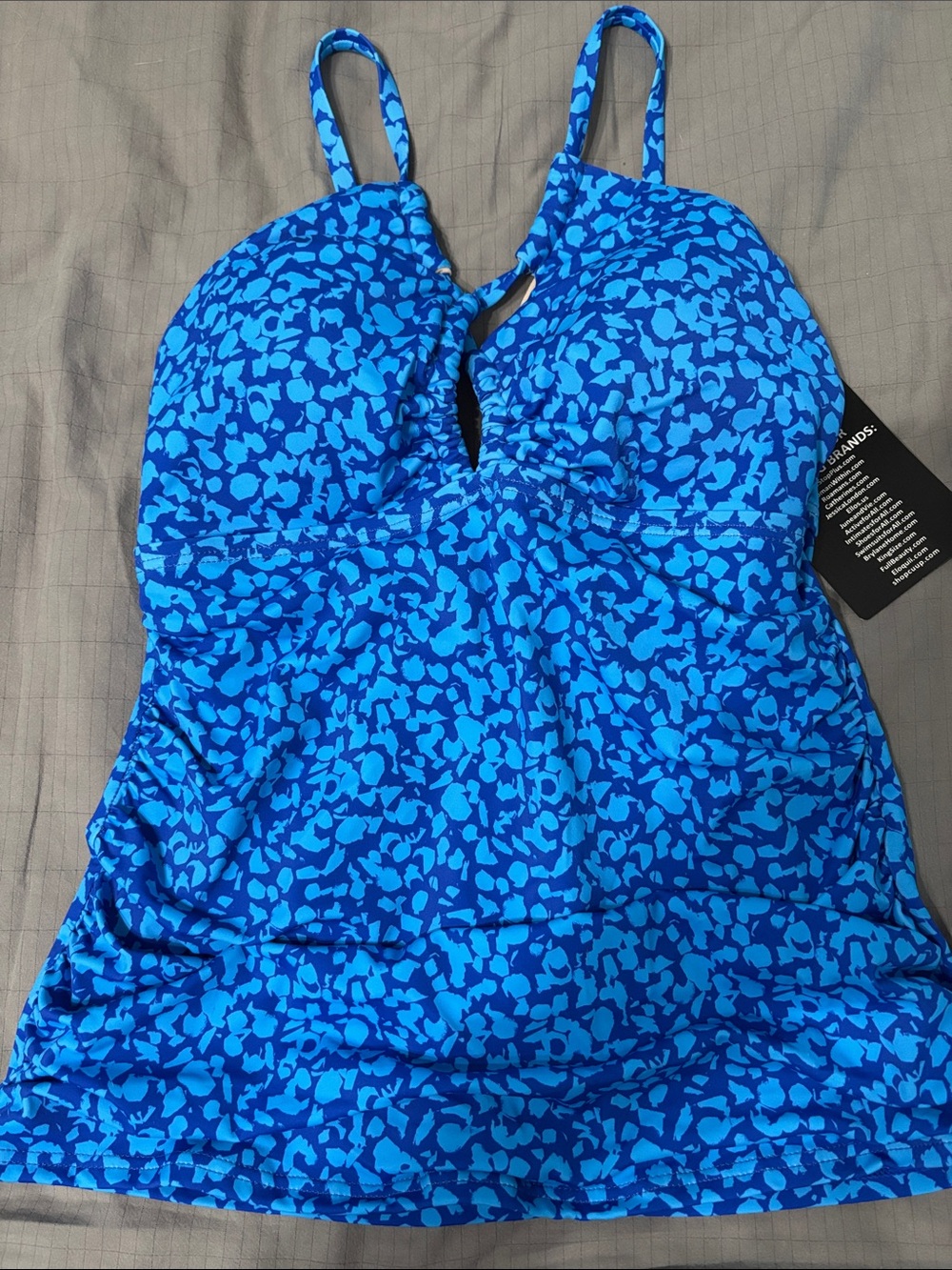 NWT swimsuits for all blue tankini top size 10